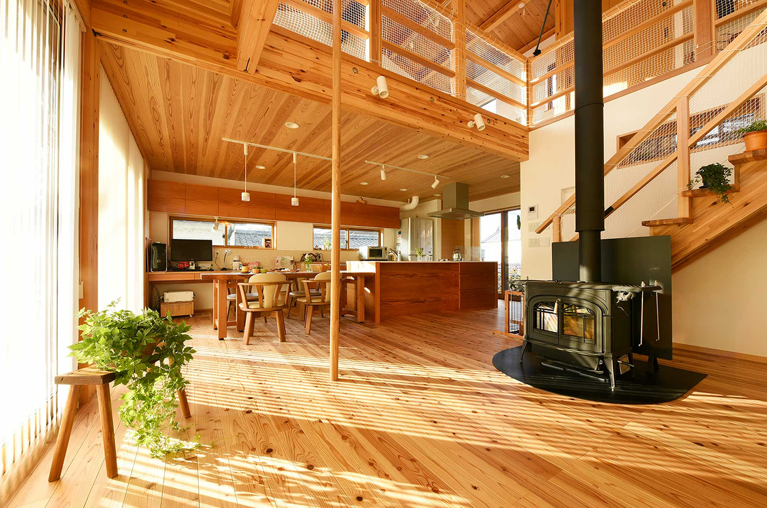 陽光降りそそぐ遊び心いっぱいの家